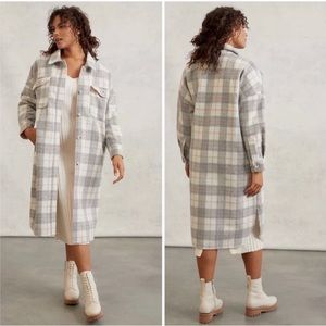 Anthropologie plaid coat size M